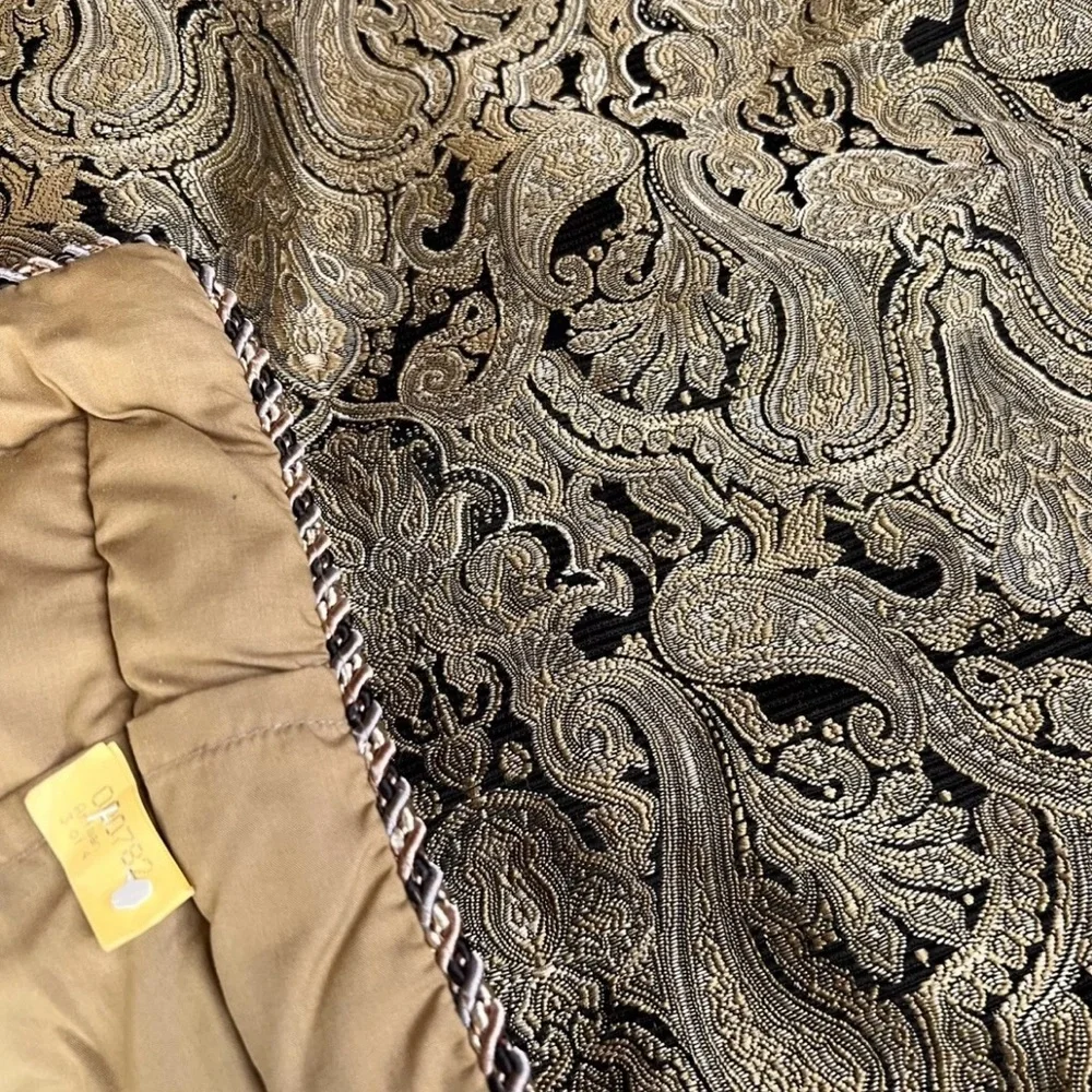Croscill LUXURY BLACK & GOLD PAISLEY (4PC) Pillow Sham & Euro Sham Set